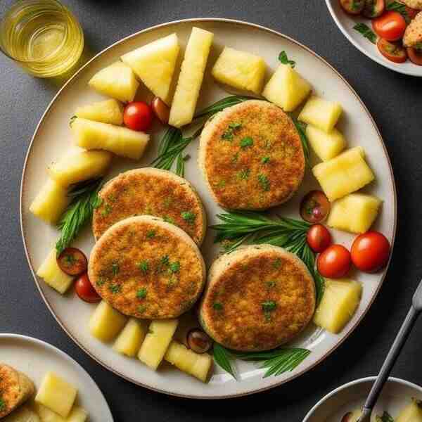 Рубленые котлеты из индейки с ананасами